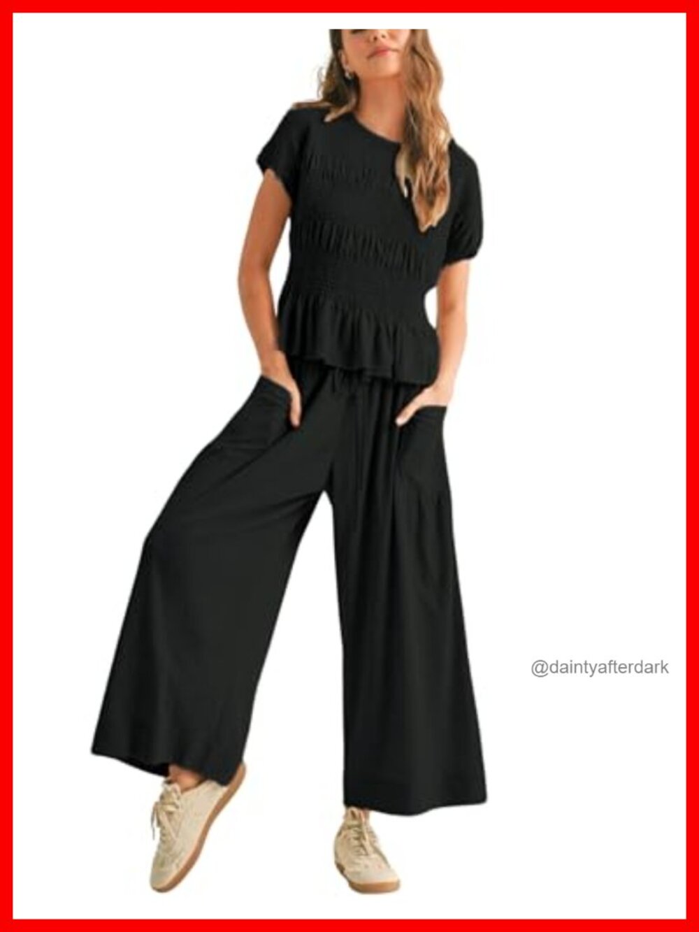 Womens Lounge Outfit with Pockets Casual Boho Matching Set 2-Piece